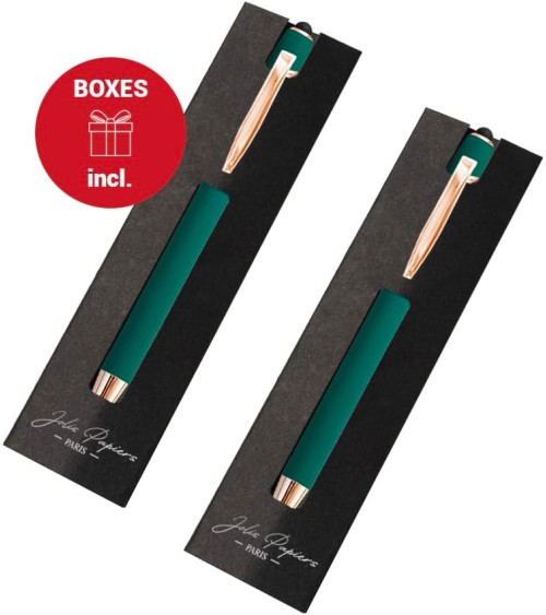 Lot de 2 stylos personnalisés Soft Touch 2 en 1 – Finition Rose Gold avec stylet