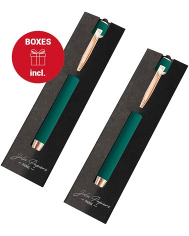 Lot de 2 stylos personnalisés Soft Touch 2 en 1 – Finition Rose Gold avec stylet
