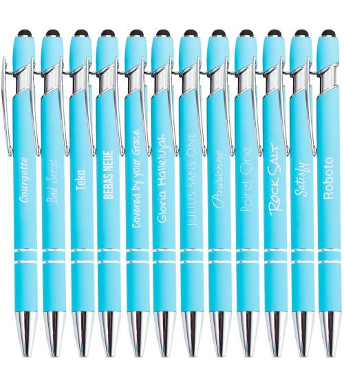 Lot de 10 stylos personnalisés Soft Touch 2 en 1 avec stylet – Gravure laser