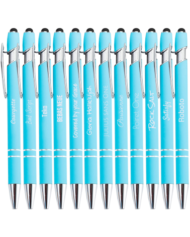 Lot de 10 stylos personnalisés Soft Touch 2 en 1 avec stylet – Gravure laser