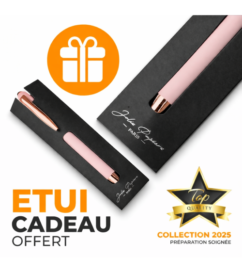 Lot de 2 stylos personnalisés Pastel Soft Touch 2 en 1 finition Rose Gold – Gravure laser
