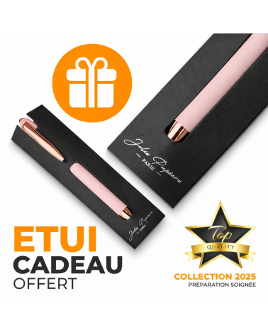 Lot de 10 stylos personnalisés Pastel Soft Touch 2 en 1 finition Rose Gold – Gravure laser