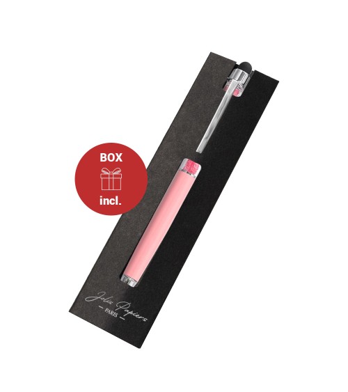 Lot de 2 stylos personnalisés avec Cristaux – Finition Chrome avec stylet