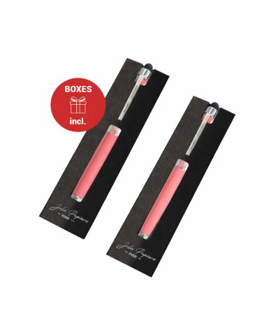 Lot de 2 stylos personnalisés avec Cristaux – Finition Chrome avec stylet