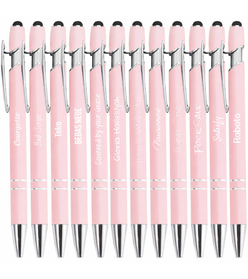 Lot de 2 stylos personnalisés Pastel Soft Touch 2 en 1 – Gravure laser