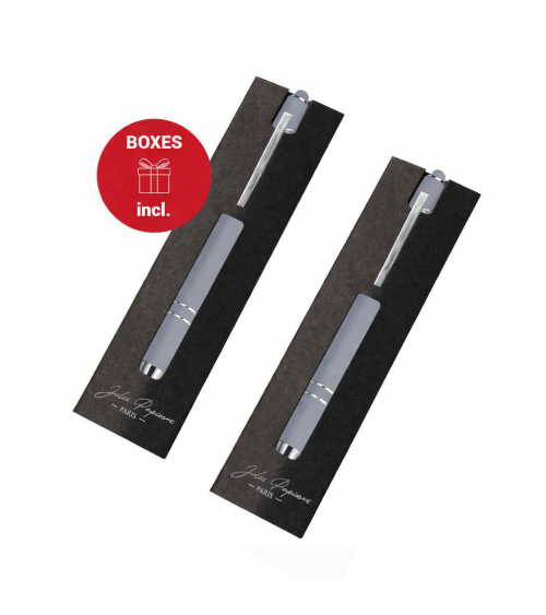 Lot de 2 stylos personnalisés Pastel Soft Touch 2 en 1 – Gravure laser