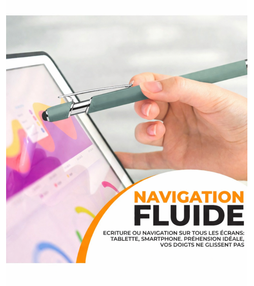 Stylo personnalisé Pastel Soft Touch 2 en 1 avec stylet – Gravure laser