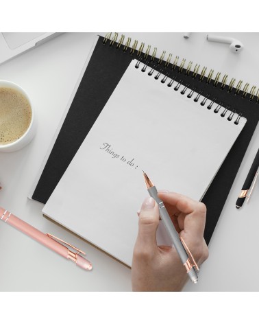 Lot de Stylos personnalisés Cadeaux invités – Finition Rose Gold avec stylet