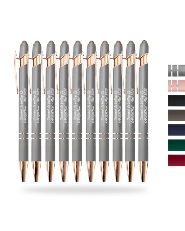 lot-stylos-personnalisés-cadeaux-argent-rose-gold