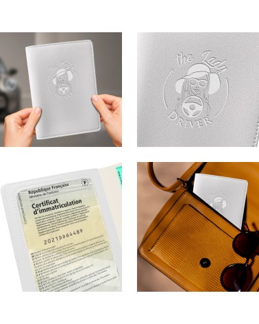 Etui Carte Grise femme Blanc LADY DRIVER