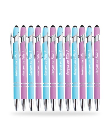 Stylos Personnalisés Soft Touch "Garçon ou Fille ?"