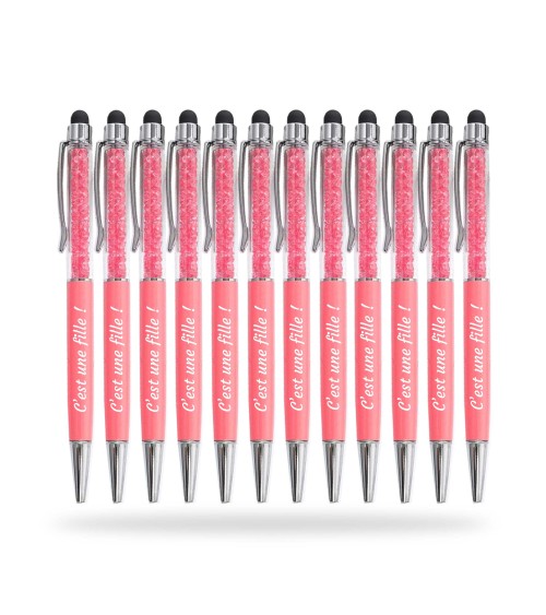 Stylos Personnalisés "C'est une fille !" lot de 12