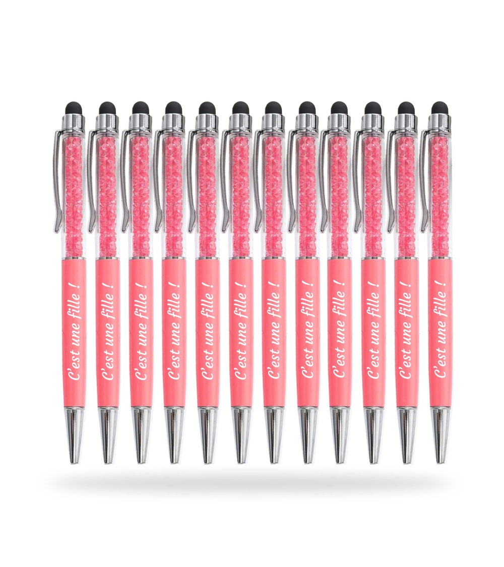 Stylos Personnalisés "C'est une fille !" lot de 12