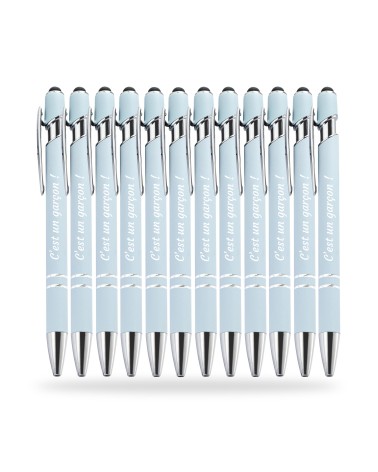 Stylos Personnalisés Pastel Soft Touch "C'est un garçon !" lot de 12