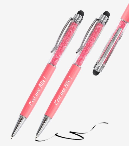 Stylos Personnalisés "C'est une fille !" lot de 12