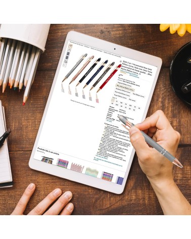 Lot Arc-en-ciel de 14 stylos personnalisés Soft Touch 2 en 1 Finition Rose Gold – Stylet intégré & Gravure laser