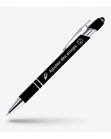 stylo personnalisé noir avec stylet