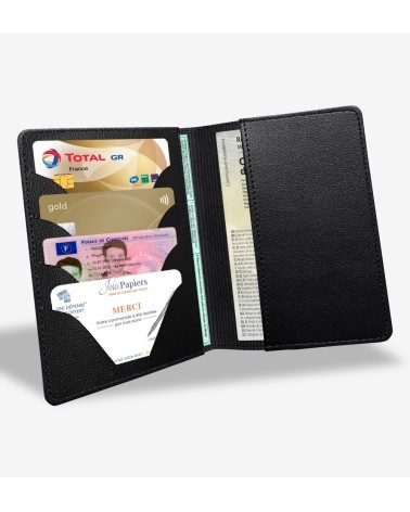 Porte Carte Grise Simili Cuir - Vierge avec inserts