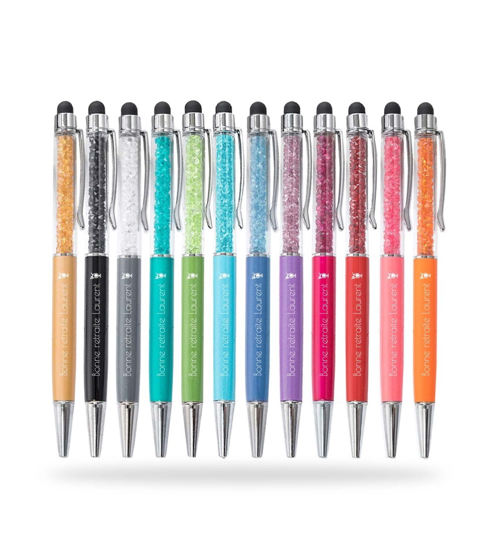 Set mit 12 personalisierten Stiften Cristaux — Regenbogen