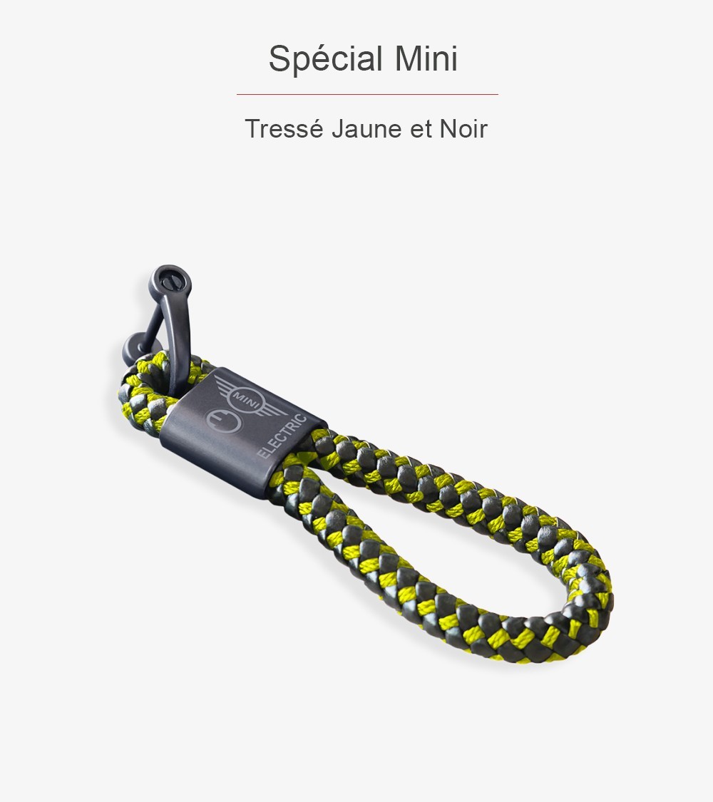 Porte clé Tressé Simili Cuir Toutes Marques Auto / Moto Spécial Mini