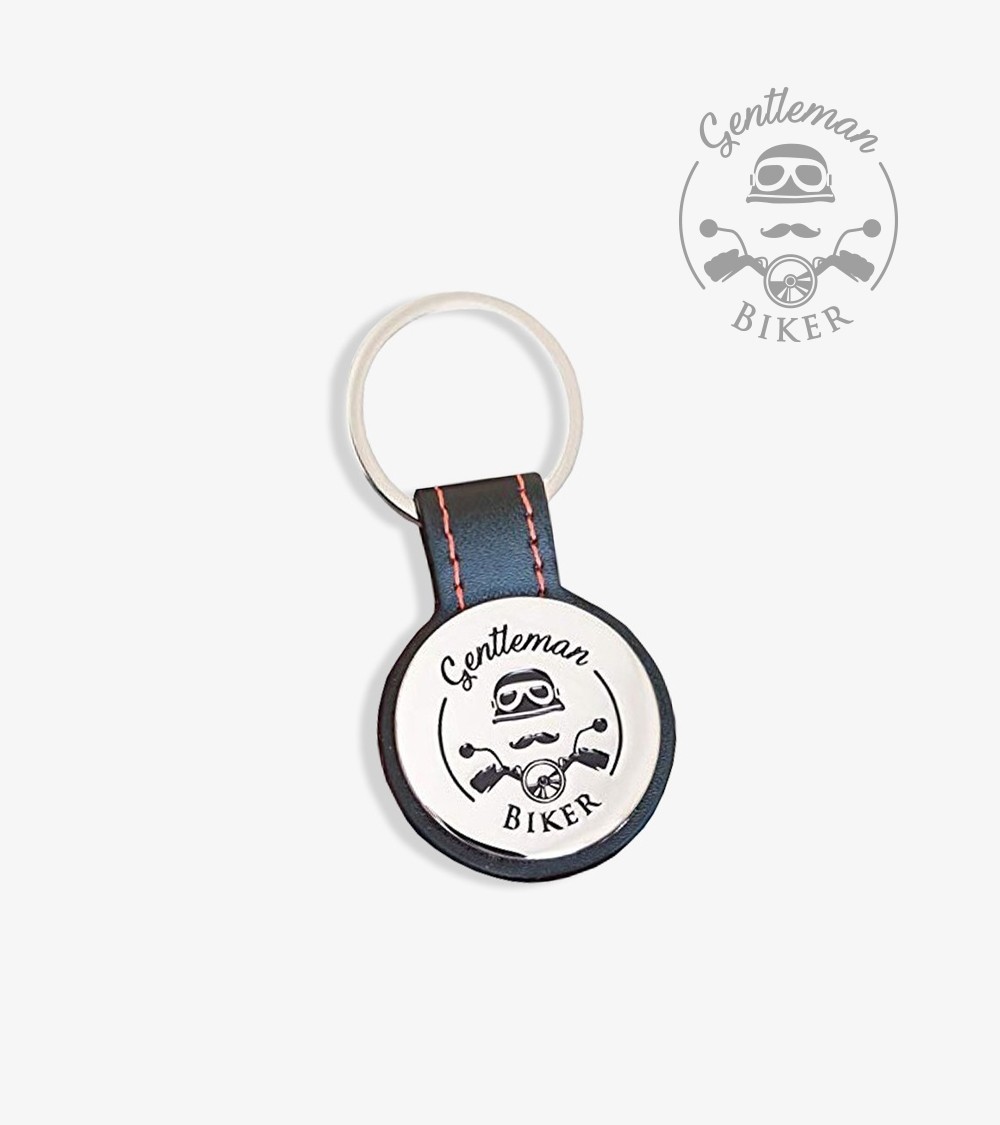 Porte clé Rond Simili Cuir GENTLEMAN BIKER Motard